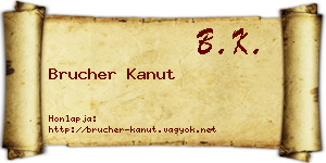 Brucher Kanut névjegykártya